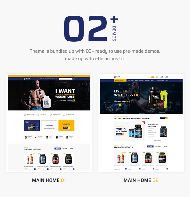 Avvin - Fitness Nutrition and Supplements Store WooCommerce Theme