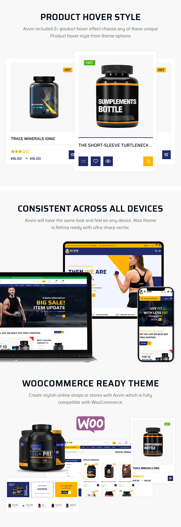 Avvin - Fitness Nutrition and Supplements Store WooCommerce Theme